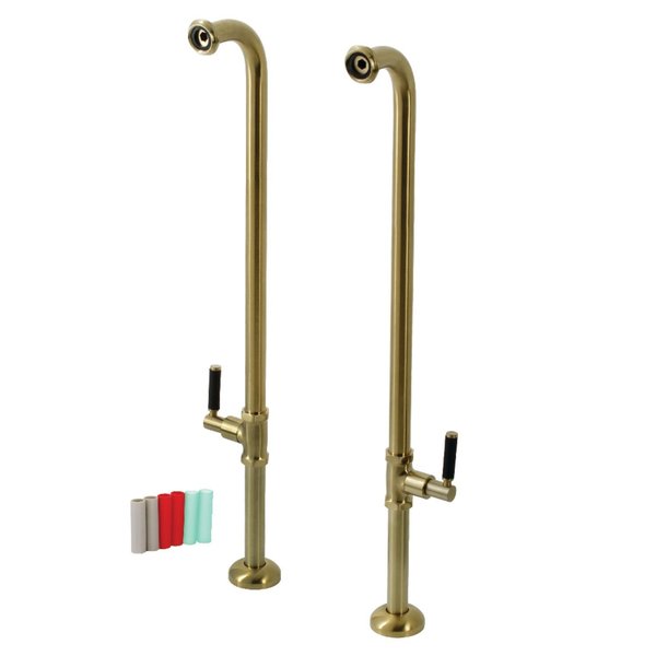 Aqua Vintage AE810S7DKL Freestanding Tub Supply Line, Brushed Brass AE810S7DKL